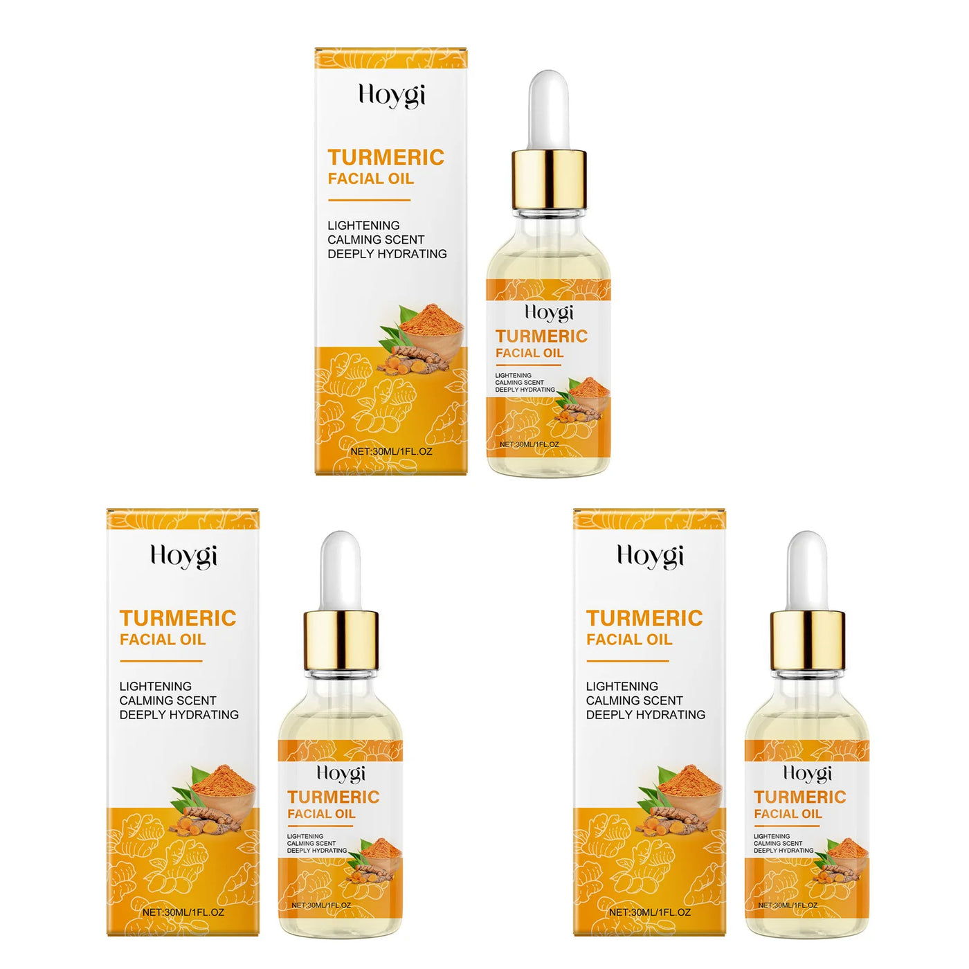 Turmeric Facial Essence Oil Nourishing Brightening Fade Dark Spot Skin Care Smoothing Firming Glowing Complexion Moisturizing