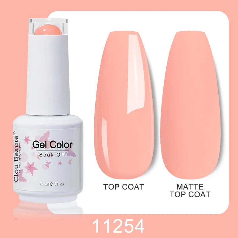Clou Beaute Nail Gel Polish Kit 15ml Soak Off UVLED Nails Varnish Semi Permanent Nail Art Gels Lacquer Top Base Coat Gel Lacquer