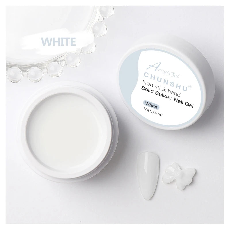CHUNSHU Solid Jelly Extension Nail Gel Polish 15g Poly Builder Construction Gel For Nails Extend Semi Permanent UV White Varnish