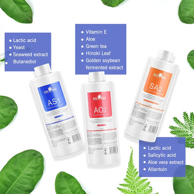 Facial Skincare Face Serum Hydro Aqua Peel Solution 400ml Kit of 3 Serums AS1 SA2 AO3 For facial Machine Skin Deep Cleaning
