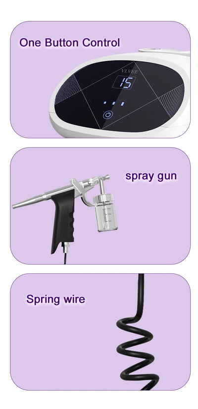 VLVEE Professional Face hydration device 3 Gears High Pressure adjustment Moisturize the skin Desktop handheld spray gun HomeUse