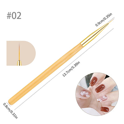 BORN PRETTY Nail Liner Brush DIY Drawing Painting Flower Line Stripes Pen Metal Handle UV Gel Nail Art Brushes Manicure Tool