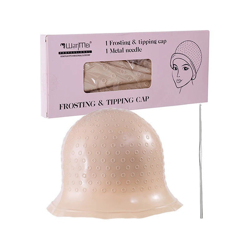 Hair Coloring Highlighting Cap Reusable Silicone Highlight Cap Pull Through Caps For Hair Dying Frosting Cap With Hook