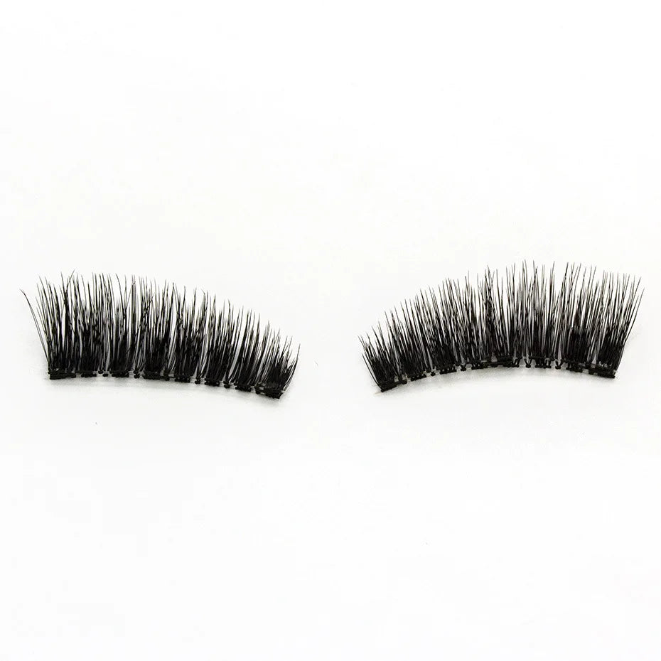 Three Magnet False Eyelashes Handmade Naturally Realistic Quick Paste Reuse 3D Magnetic False Eyelashes