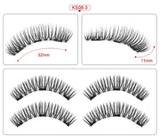 Three Magnet False Eyelashes Handmade Naturally Realistic Quick Paste Reuse 3D Magnetic False Eyelashes
