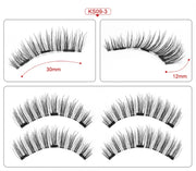 Three Magnet False Eyelashes Handmade Naturally Realistic Quick Paste Reuse 3D Magnetic False Eyelashes