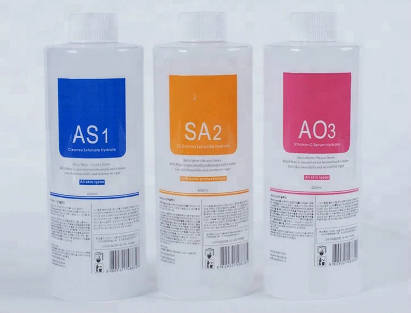 AS1 SA2 AO3 Small Bubble Aqua Peeling Solution 400ml Hydrogen Oxygen Dermabrasion Facial Cleaning Blackhead Export Liquid Beauty