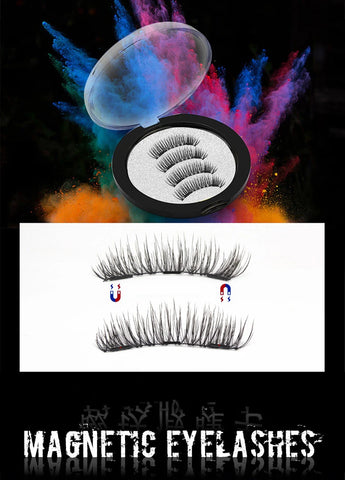 Three Magnet False Eyelashes Handmade Naturally Realistic Quick Paste Reuse 3D Magnetic False Eyelashes