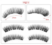 Three Magnet False Eyelashes Handmade Naturally Realistic Quick Paste Reuse 3D Magnetic False Eyelashes
